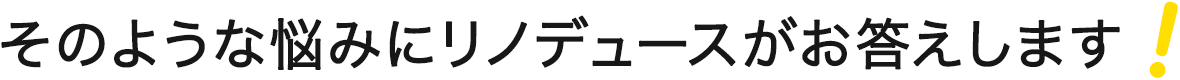 そのような悩みにリノデュースがお答えします