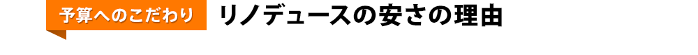リノデュースの安さの理由