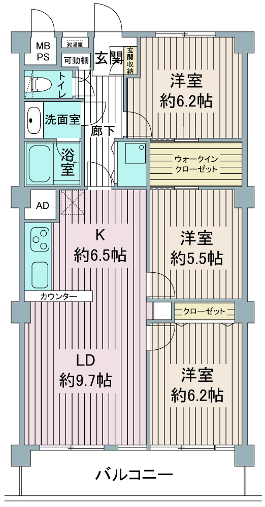 間取り図：リノベーション後