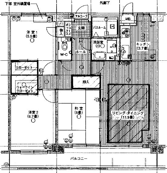 間取り図：リノベーション前